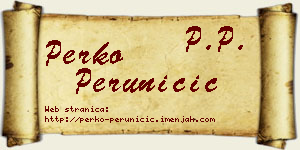 Perko Peruničić vizit kartica